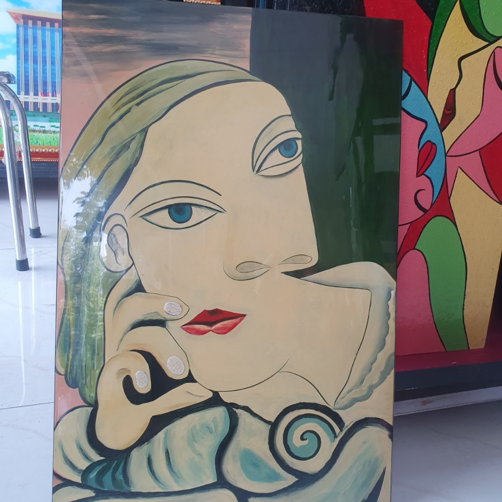 Tranh Picasso Sơn Mài Cao Cấp  chũ nhật Thanh Bình Lê trang trí kệ tủ, văn phòng, nhà cửa, làm quà tặng ý nghĩa