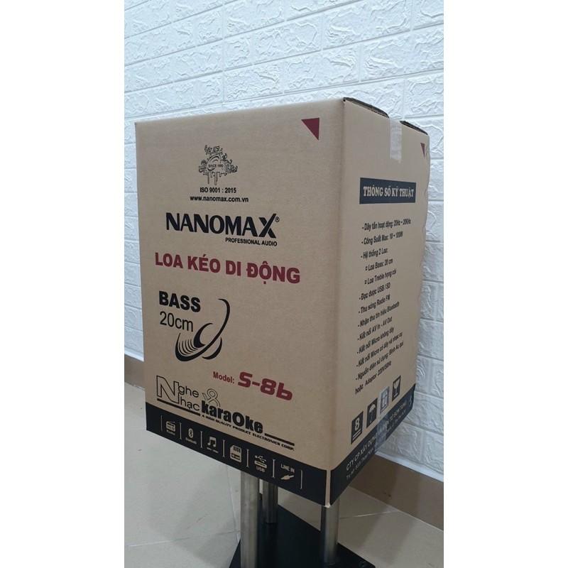 Loa kéo Nanomax s8 b,tặng 01 micro không dây , kết nối Bluetooth - Hàng Chính Hãng