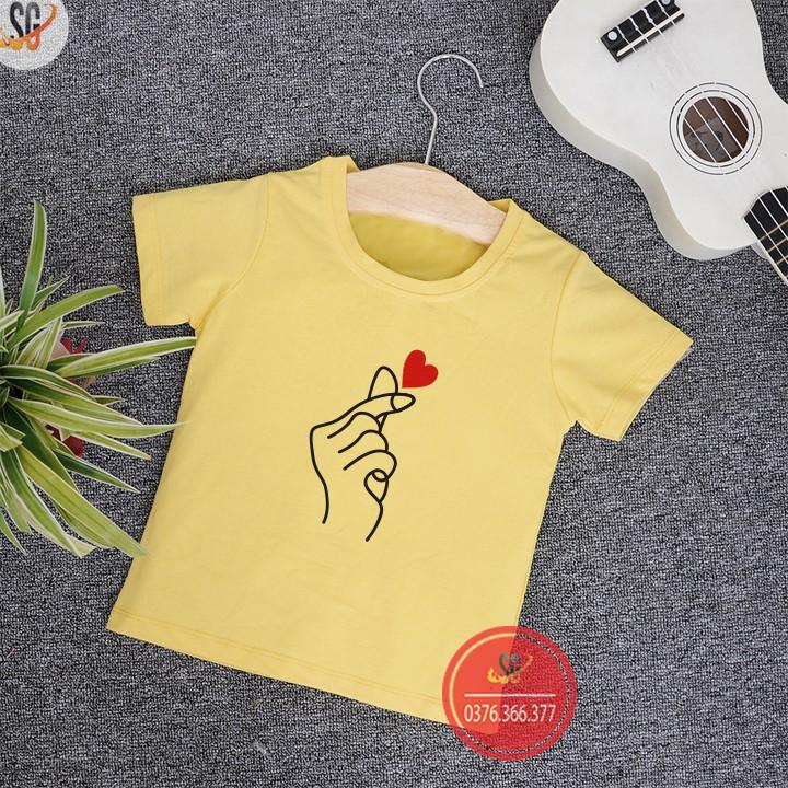 Áo thun trẻ em bắn tim - Thun Cotton thoải mái - Nhiều màu TEGD309