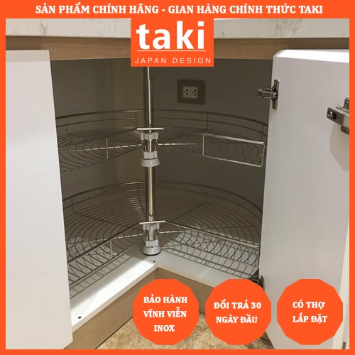 Mâm Xoay 3/4 TAKI INOX 304 Tủ Bếp - Có Thợ Lắp Đặt