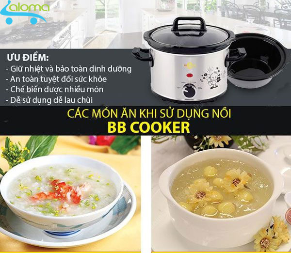 Nồi nấu chậm hầm kho nấu cháo dinh dưỡng 2.5 lít BBcooker BS25 - Tặng bộ 5 hộp Inox