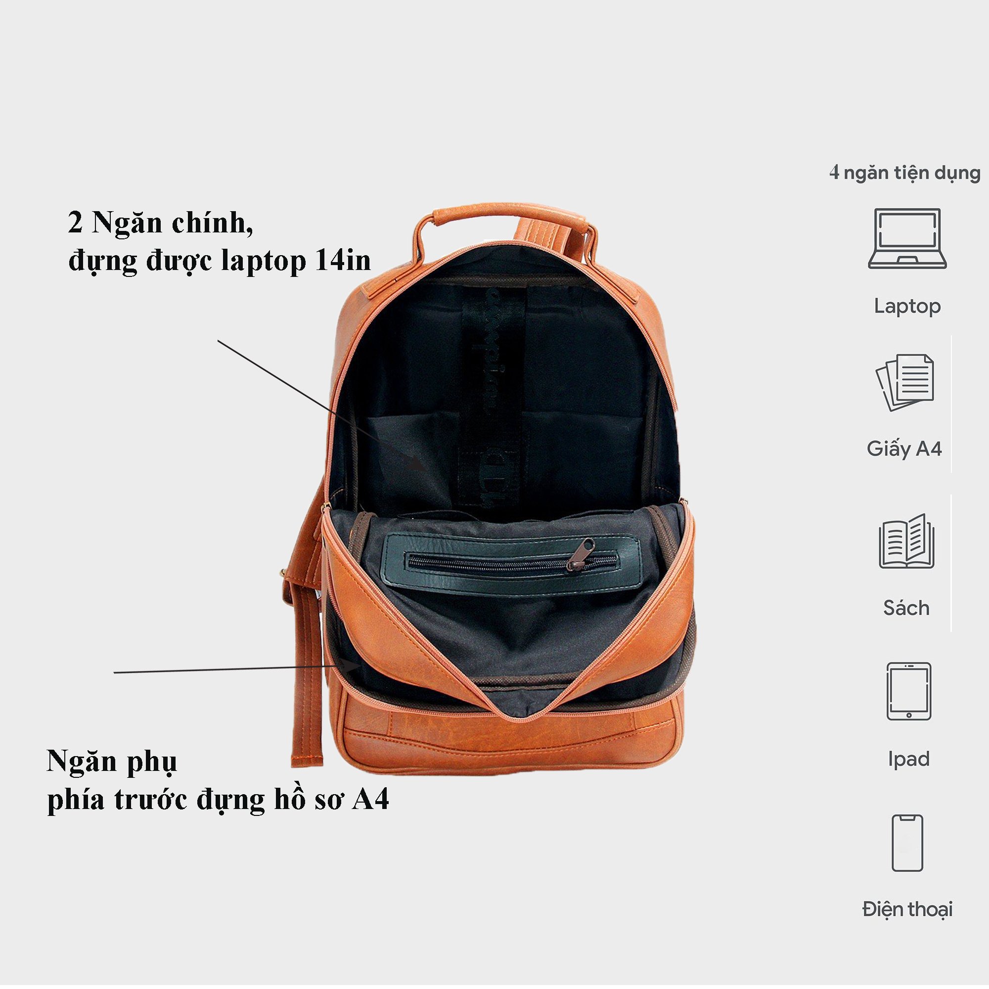 Balo đựng laptop unisex FADODA FBA4