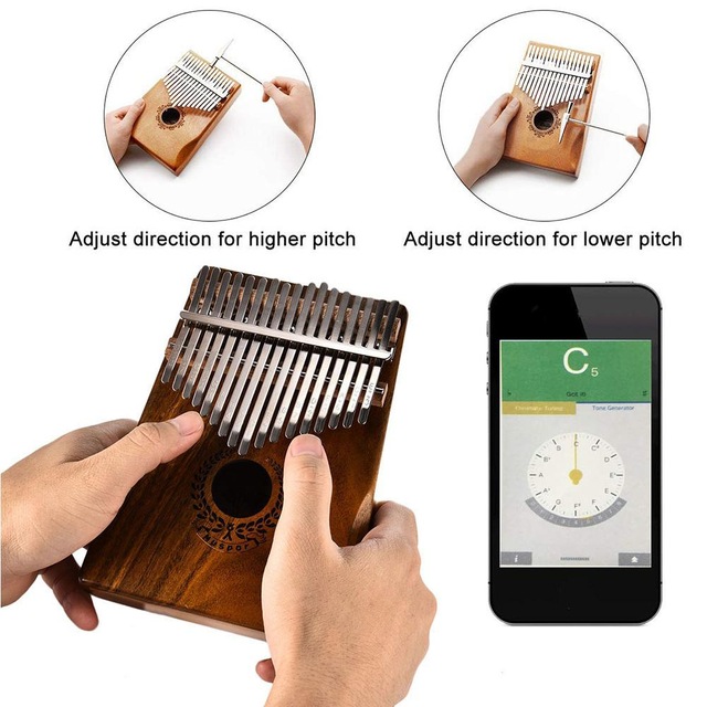 Đàn kalimba 17 phím gỗ nguyên khối Mahagony MUSPOR000016