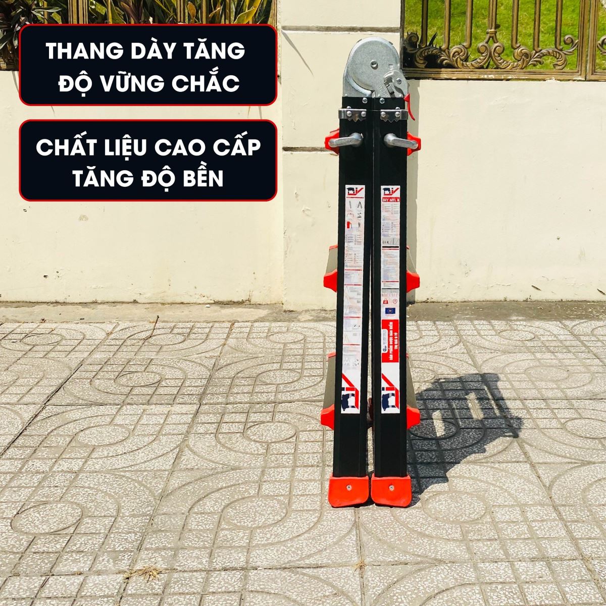 Thang nhôm gấp đa năng DIY MTL-43B chiều cao sử dụng tối đa chữ A 1.43M chữ I 2.9M ( đai đỏ )