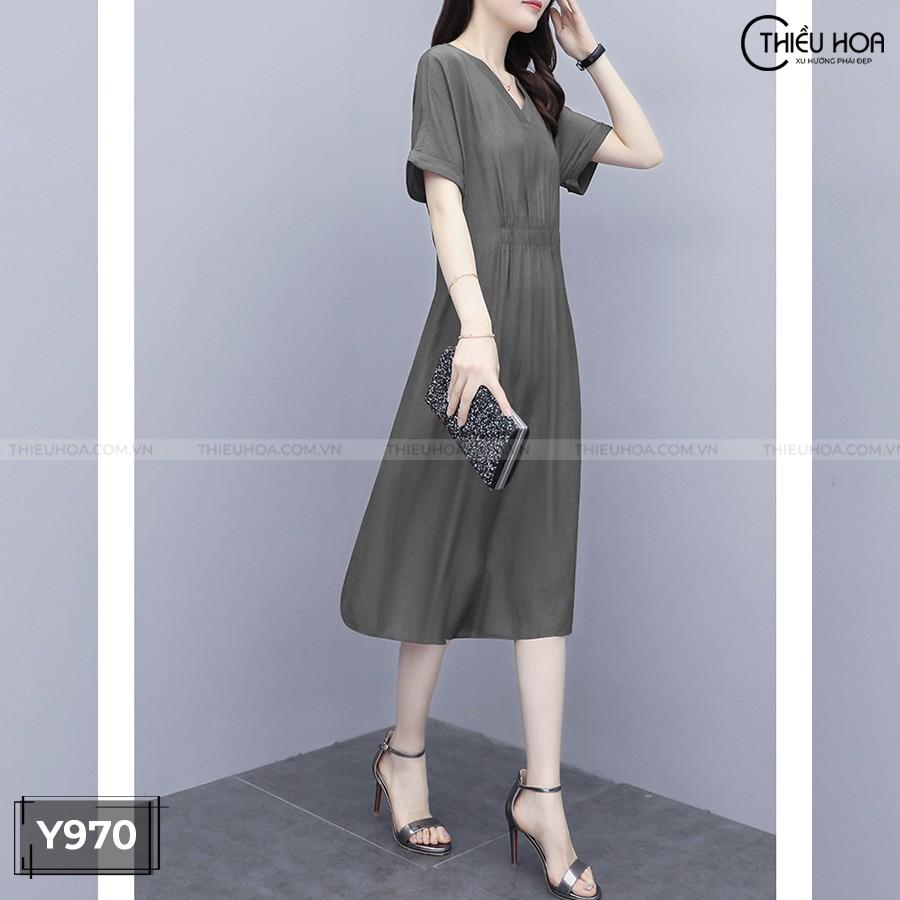 Đầm nữ cao cấp thiết kế sang trọng trẻ trung quý phái THIỀU HOA Y970