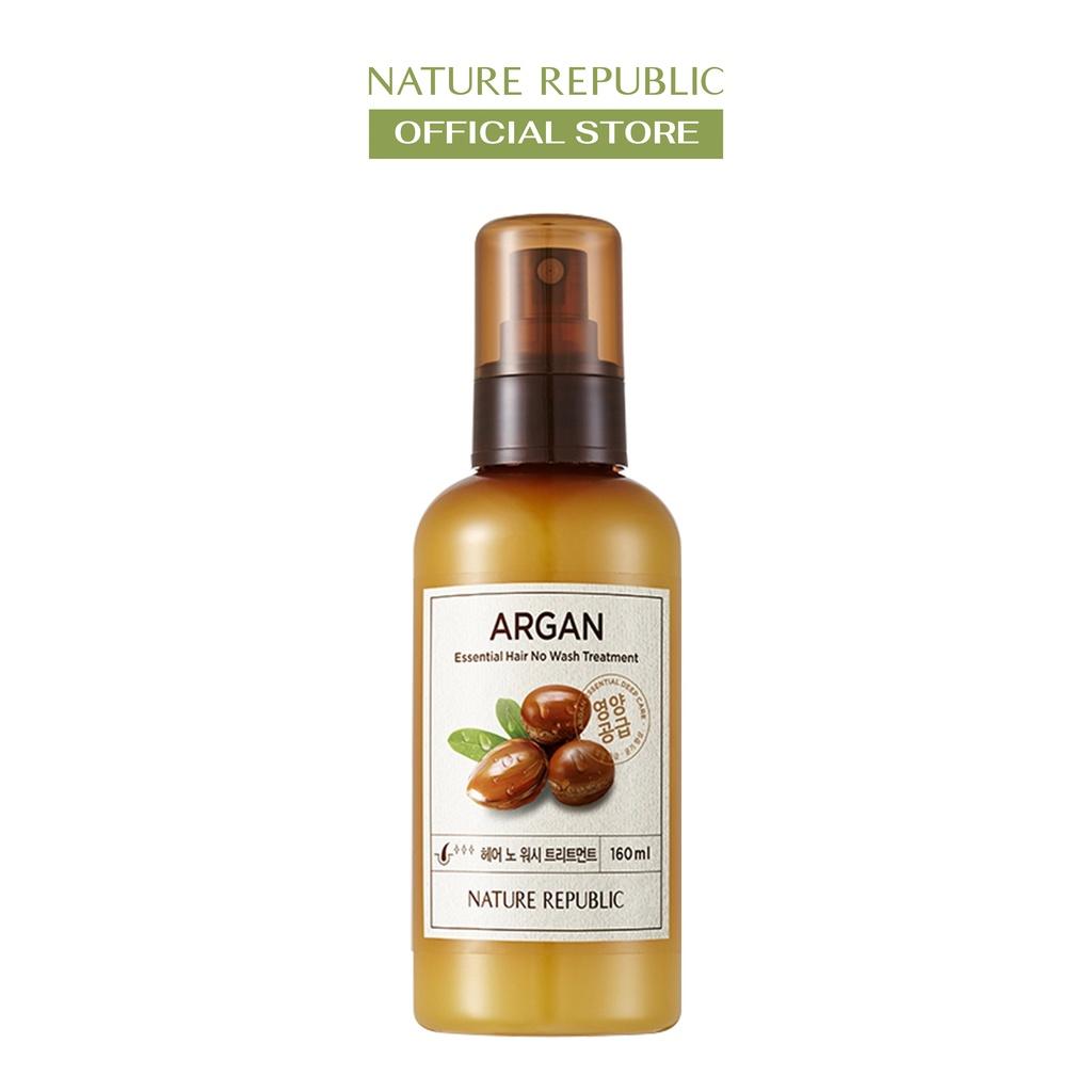 Nature Republic xịt dưỡng chăm sóc tóc Argan Essential Hair No Wash Treatment Pack 160ml