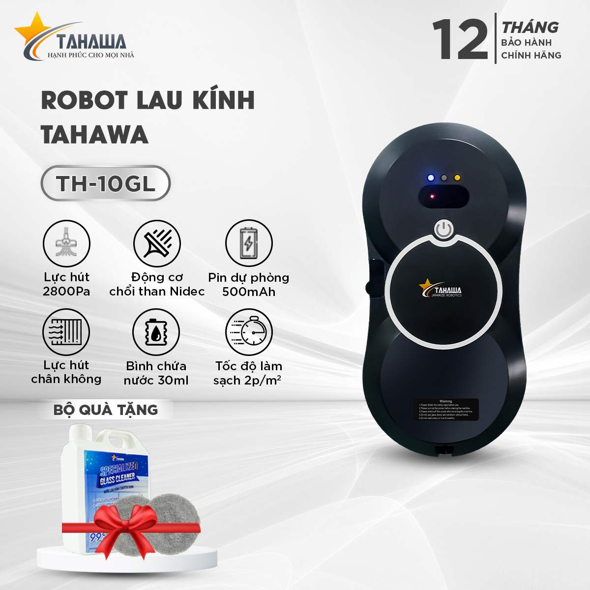 Robot lau kính TAHAWA TH-10 GL Robot lau kiếng  Robot lau kính tự phun nước, bảo hành chính hãng 1 năm, 1 đổi 1 trong 15 ngày