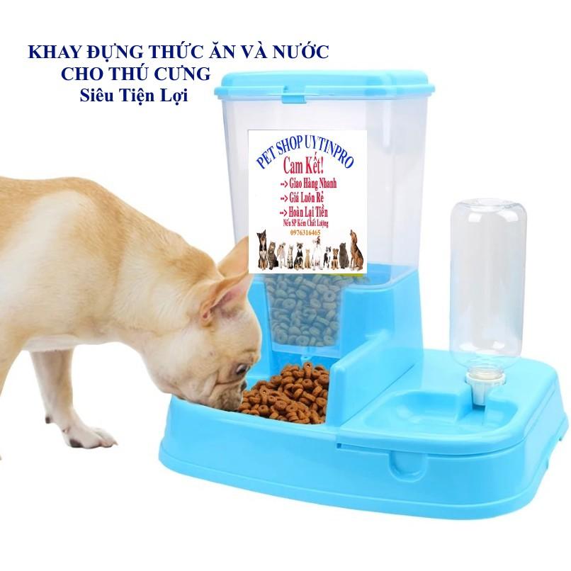 KHAY ĐỰNG THỨC ĂN VÀ NƯỚC CHO CHÓ MÈO THÚ CƯNG PET 2 in 1 Siêu tiện lợi Chất liệu nhựa cao cấp