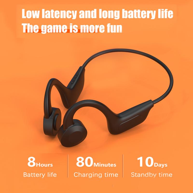 VAORLO Dẫn Truyền Xương Bluetooth 5.1 Thể Thao Chống Nước Không Dây TWS Tai Nghe Game Chụp Tai Có Mic Hỗ Trợ TF Phát Lại