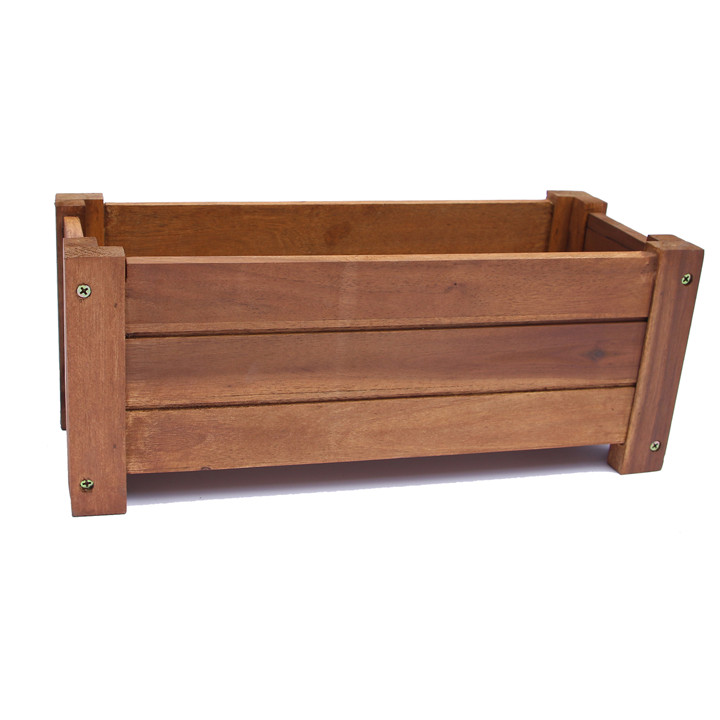 Bộ 2 Chậu Gỗ Chữ Nhật Lớn Greenhome GH021 - Nâu