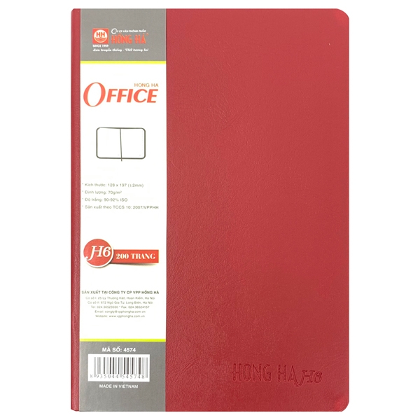 Sổ Hồng Hà Office H6 4574 - 200 Trang - 12.8x19.7 cm