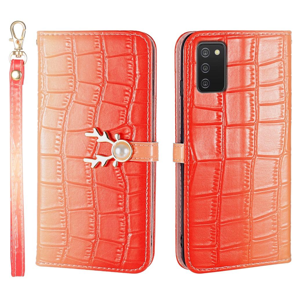 Bao da PU hình ví đựng thẻ có khóa màu gradient cho Samsung Galaxy A03S A10 A21S A31 A40 A41 A50 A70 A51 A71