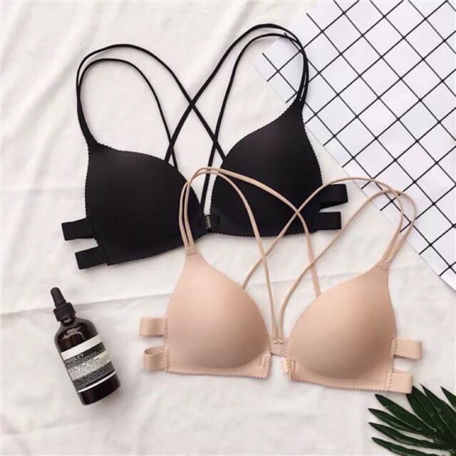 Áo ngực đúc su cài trước, dây lưng chéo hottend 2020