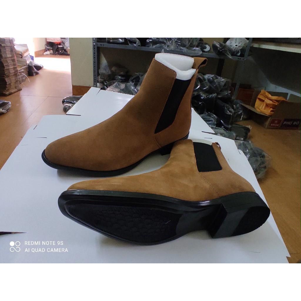 Chelsea Boots da lộn, đế đúc, tăng chiều cao 6cm