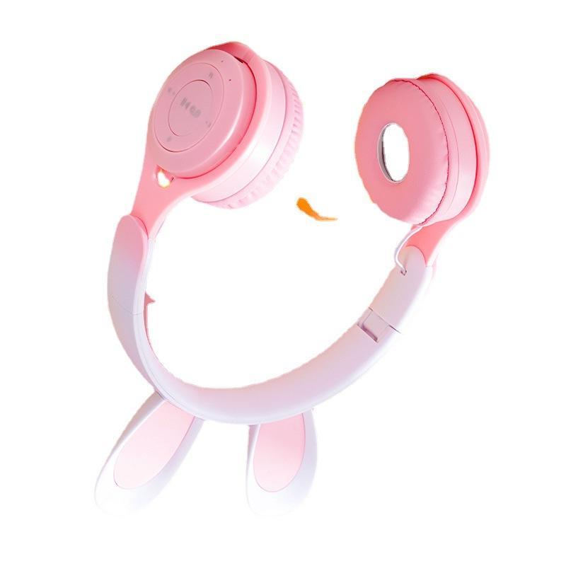 Ưu đãi đặc biệt Y08 Tai nghe tai thỏ Gradient Tai nghe Bluetooth gắn trên đầu Tai nghe nhạc tai thỏ gấp Gradient Mẫu Huaqiang North Explosion