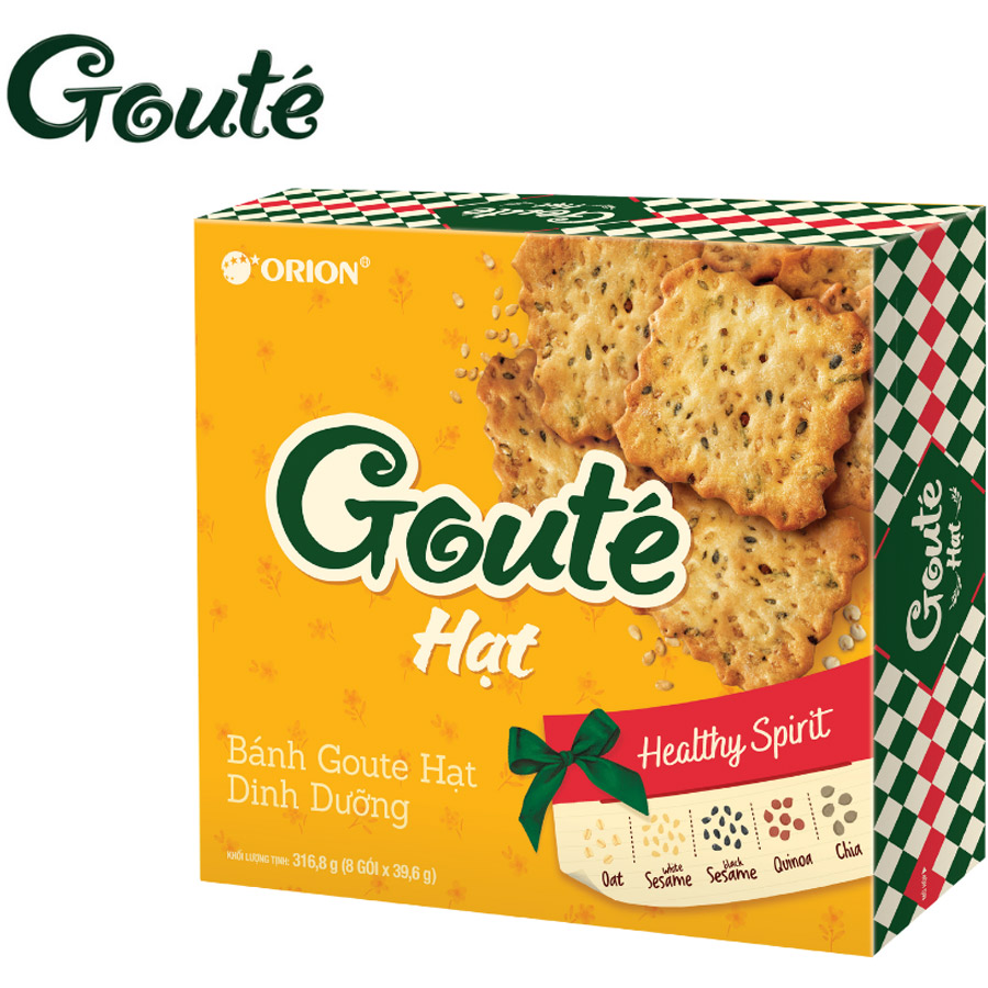 Bánh Goute Hạt dinh dưỡng hộp 8 gói (316.8g)
