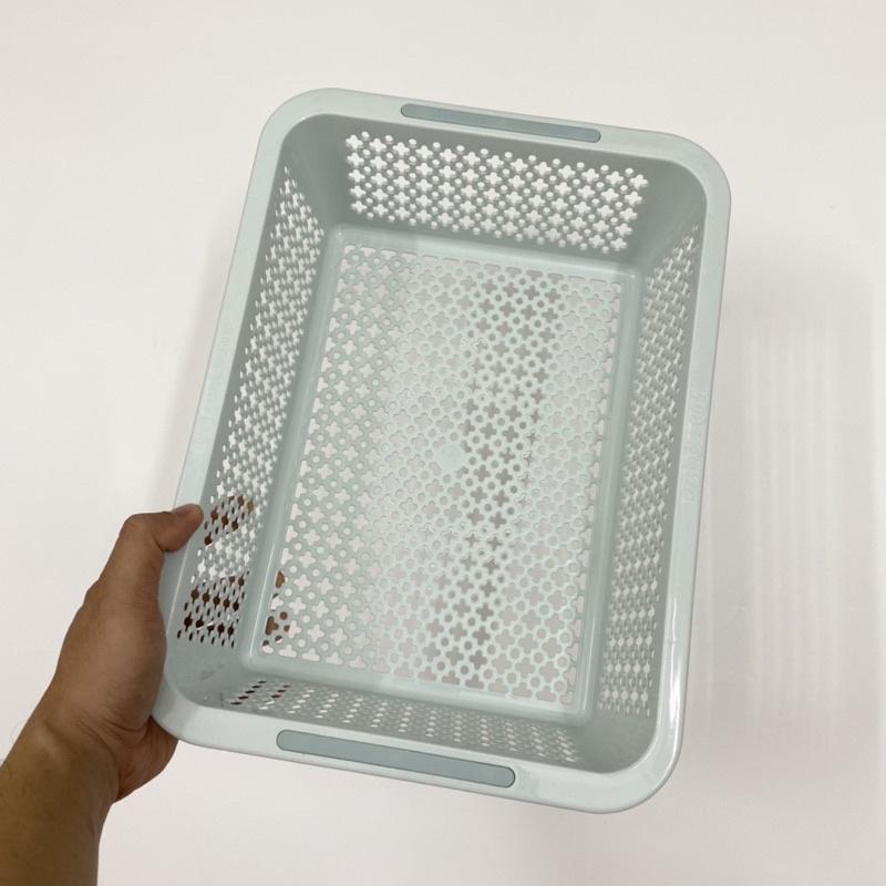 Rổ Nhựa Chữ Nhật Màu Pastel Sang Trọng Đa Năng Tiện Dụng Nhiều Kích Cỡ