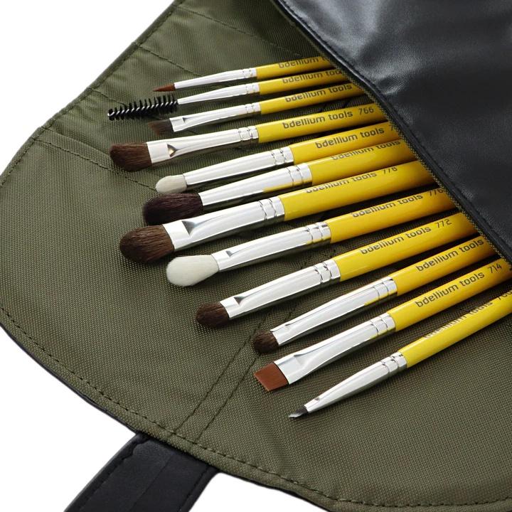 Bộ Cọ Trang Điềm Bdellium STUDIO EYES 12PC. BRUSH SET WITH ROLL-UP POUCH