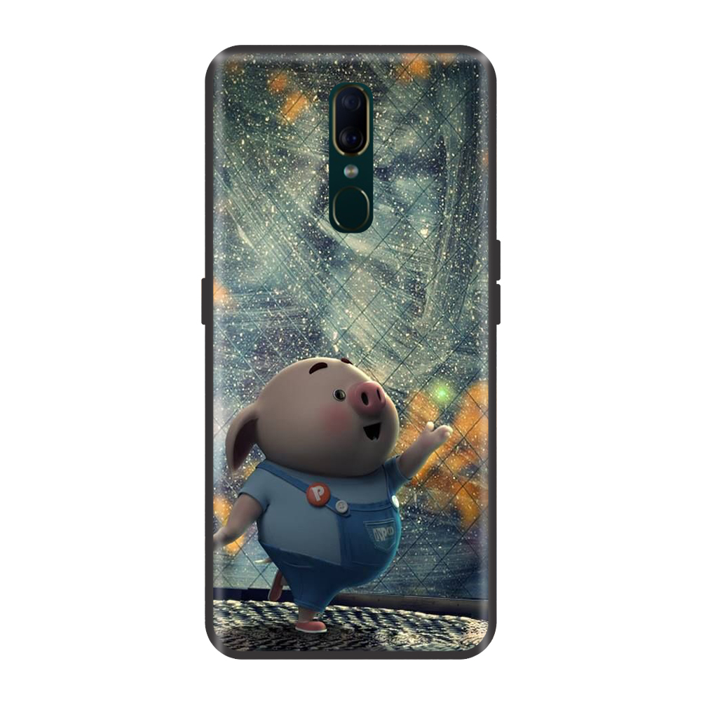 Ốp lưng TPU viền dẻo cho điện thoại OPPO F11 Hình Heo Con Chạy Bộ