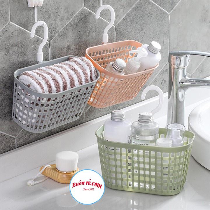 XẢ SỐC Rổ nhựa đựng đồ dùng nhà bếp, nhà tắm có móc treo tiện lợi nhựa Việt Nhật 01441