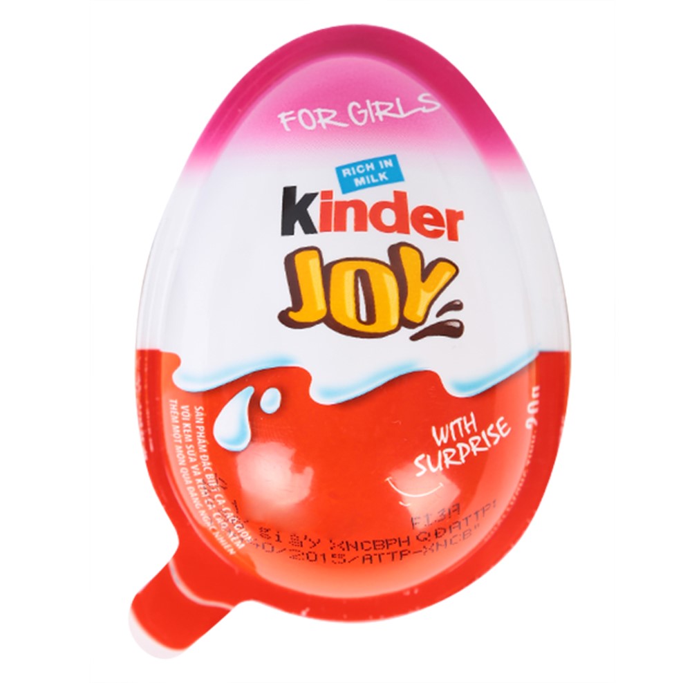 Lốc 24 quả Trứng Chocolate Kinder Joy For Girls 20gr (Kèm đồ chơi bé gái)