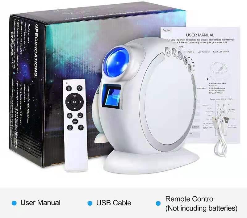 Đèn Thiên Hà V5 Chiếu Bầu Trời Sao Tích Hợp Pin Tích Điện 5-6H Có Cảm Biến Nhạc - Kết Hợp Loa Bluetooth Lắp Bay Phòng Phòng Ngủ