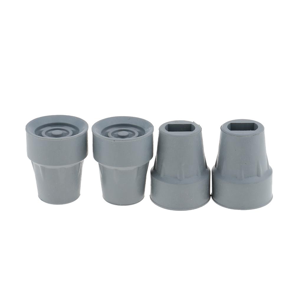 Trekking Pole Hiking Walking Stick Tips Anti-skid Cane Crutch End Feet 4Pcs