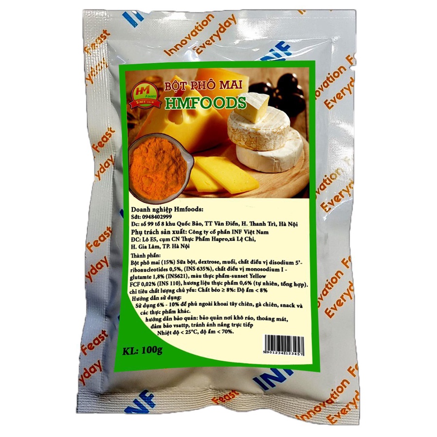 Bột Phô Mai Rắc HMFOODS Nhập Úc Gói 100gr