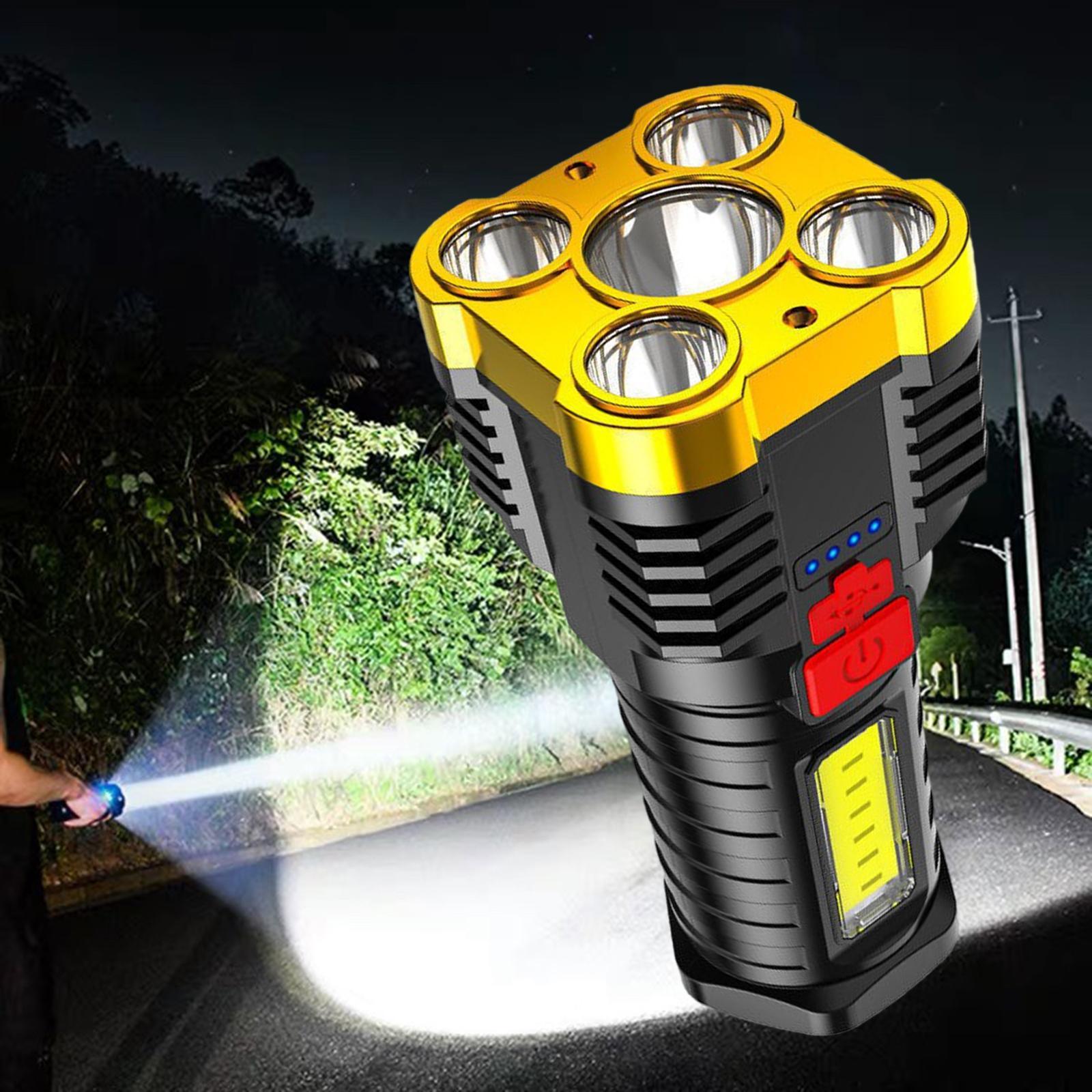 2x Bright LED Searchlight Handheld Spotlight USB Flashlight Recharge