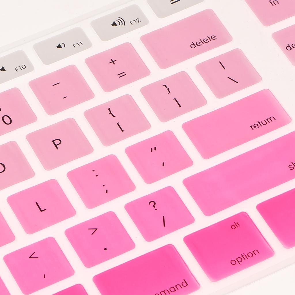 2 Pieces Silicone Keyboard Cover Skin for iMac USB Keyboard A1243 Pink+Blue