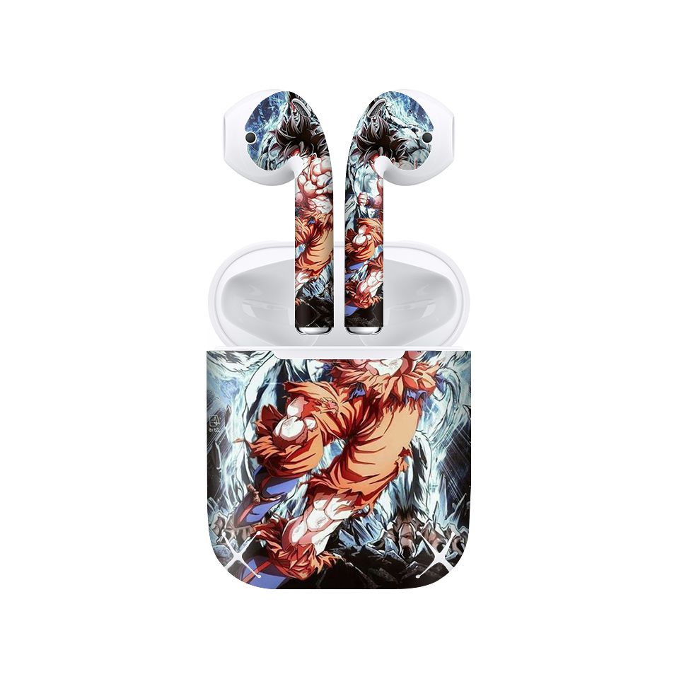 Miếng dán skin chống bẩn cho tai nghe AirPods in hình Songoku Dragon Ball - 7vnr001 (bản không dây 1 và 2)