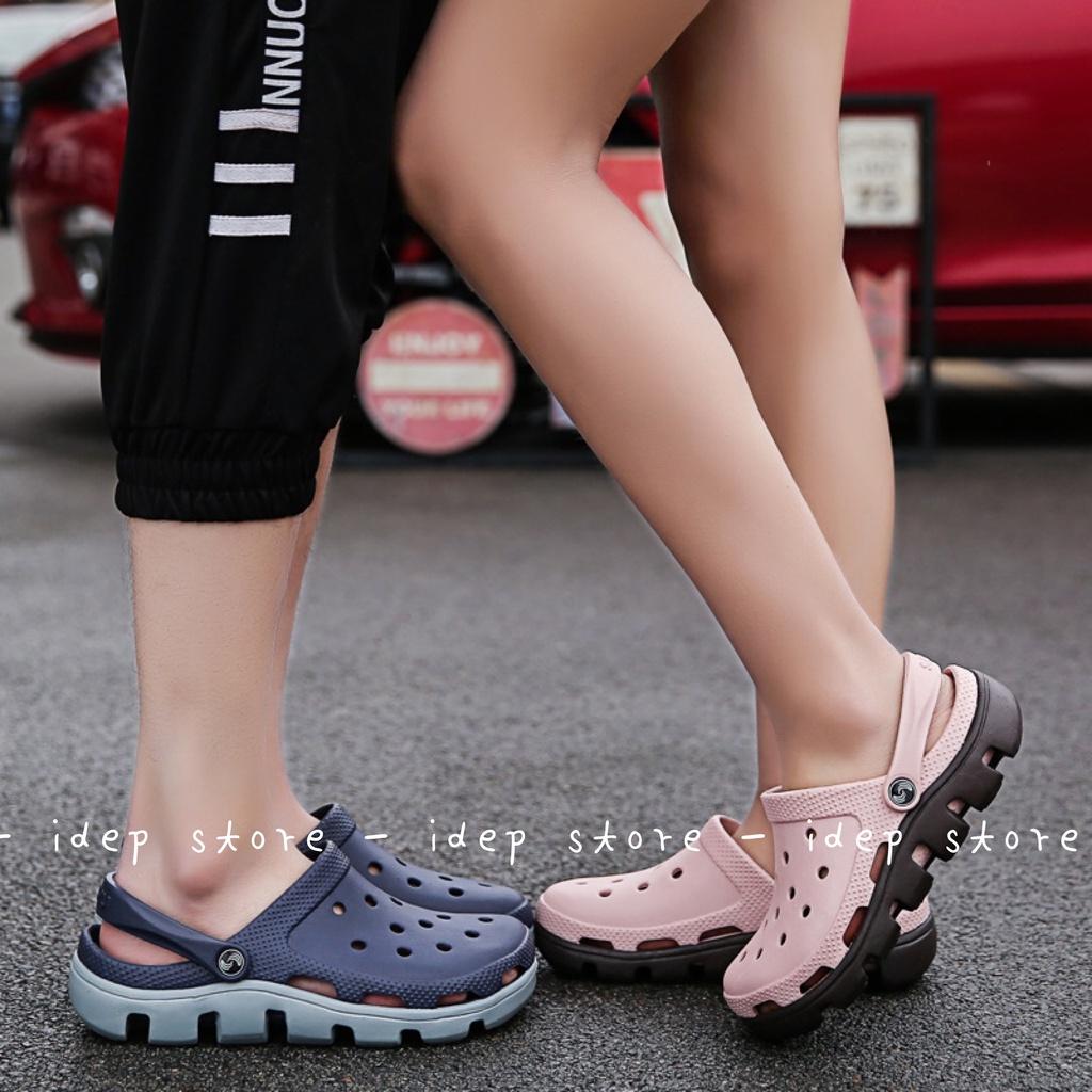 Dép Cross HỒNG unisex tặng 4 sticker- Giày sục siêu nhẹ đi mưa (Form nhỏ) iDÉP SL013