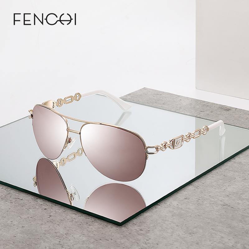 FENCHI Hồng Kính Mát Nữ Phi Công 2021 Hồ Nữ Mặt Trời Gasses UV 400 Màu Trắng Bóng Zonnebril Dames Oculos Feminino De Sol