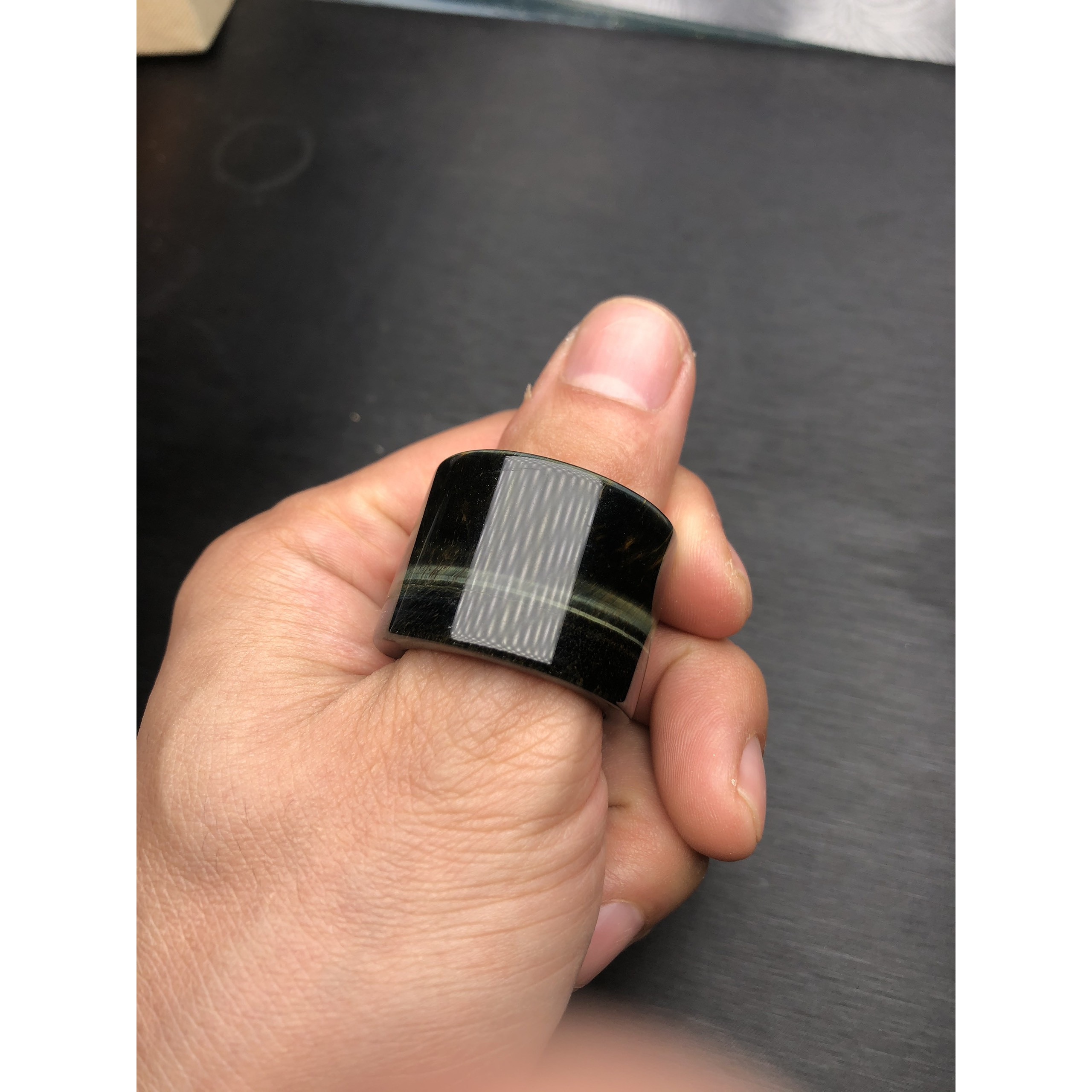 Nhẫn càng long đá mắt hổ ni 23,4 mm