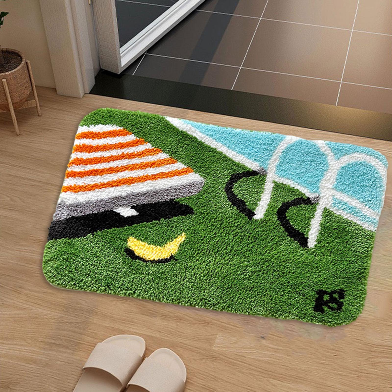 Bath Mat Floor Mat Front Door Mat Flocked Foot Pad Non Slip Water Absorbing Floor Bathmat Modern Bathroom Rug Bath Shower Mat