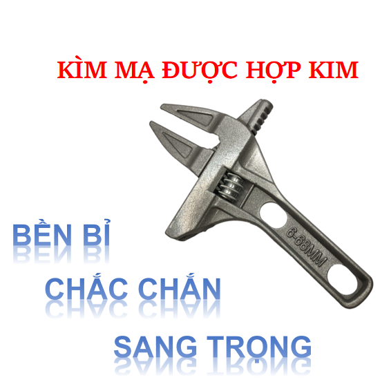 Cờ lê phòng tắm, cờ lê mỏ lết dùng trong phòng tắm, độ mở mỏ lết lớn 6mm đến 68mm phù hợp với các đai ốc có kích thước lớn