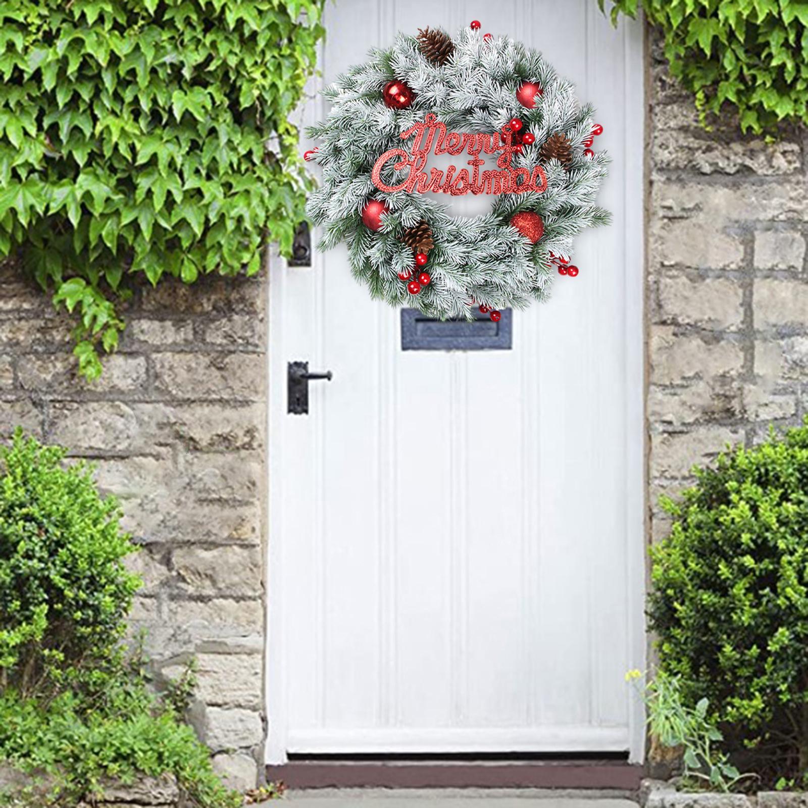 Christmas Wreath Wreath for Front Door Christmas Wreath Door Hanging Holiday Garland Decoration for Bedroom Home Garden Party