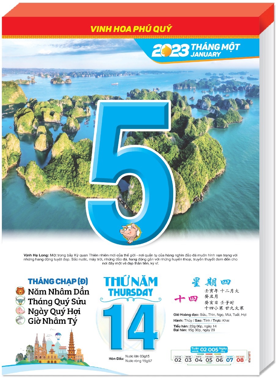 Lịch BLOC 2023 Đại Việt Á Siêu Đại 20x30cm