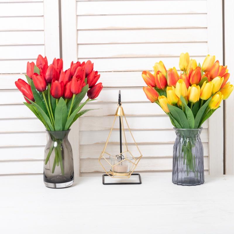 Bó Hoa Tulip Nhân Tạo Năm Đầu Trang Trí Nội Thất Văn Phòng Tiệc Cưới