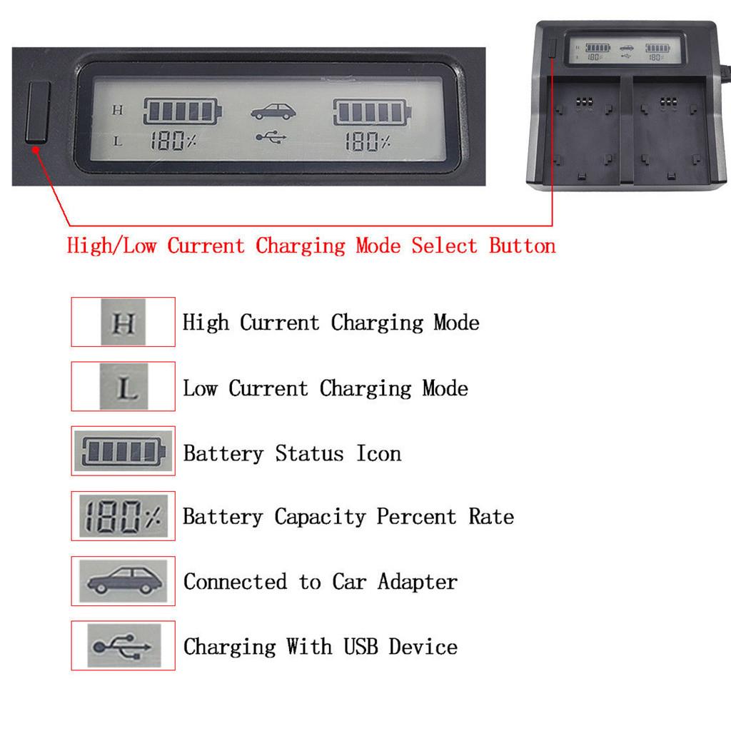 LCD Dual Li-ion Battery Quick Charger BC-QZ1 for Sony ILCE-9 A7RIII a7r3 A9 A7RM3 Camera NP-FZ100 Battery