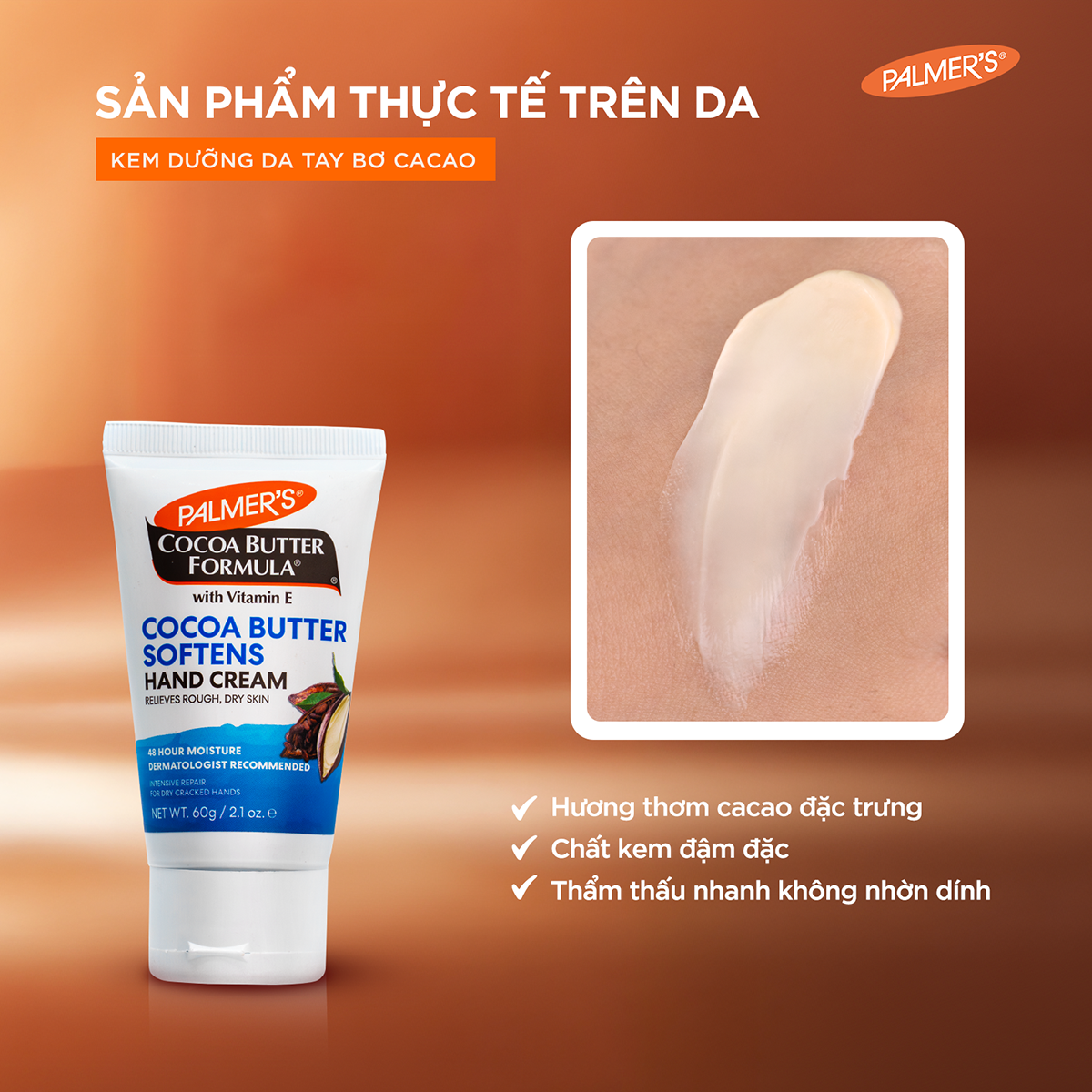 Kem dưỡng tay mềm mịn cho da khô Bơ Cacao Palmer's