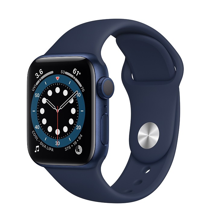 Đồng Hồ Thông Minh Apple Watch Series 6 GPS Only Aluminum Case With Sport Band (Viền Nhôm &amp; Dây Cao Su) - Nhập Khẩu Chính Hãng