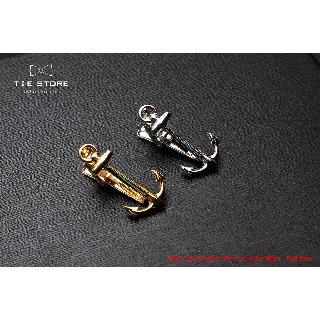Kẹp cà vạt nam bản nhỏ , Kẹp Cavat hình mỏ neo cao cấp - tặng kèm hộp nhỏ