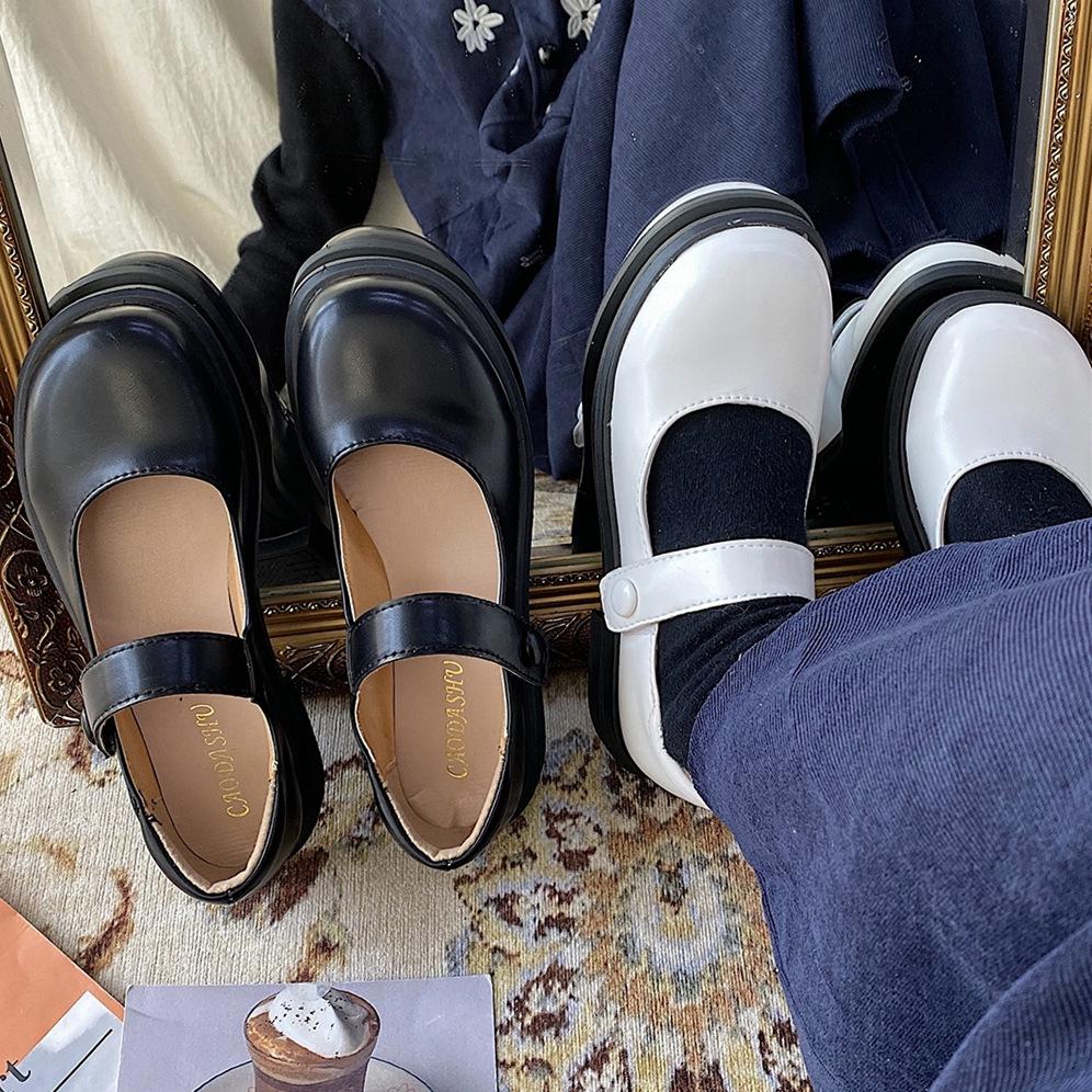 Giày Da Thiết Kế Thời Trang Nữ Kiểu Retro