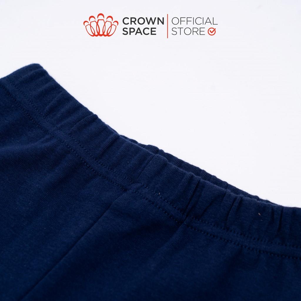 Quần Legging Bé Gái Crown Space Cao Cấp CKGL5611403 - Họa Tiết Phối Ren Chất Vải Ôm Co Dãn Cực Tốt- Size 13kg đến 33