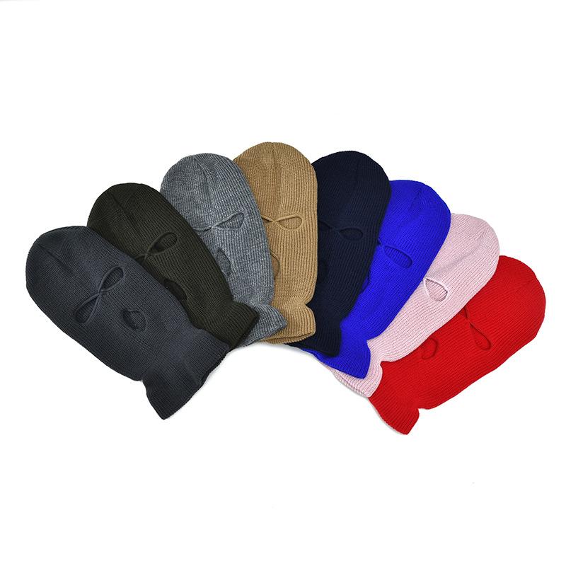Che Mặt Toàn Mặt Nạ Trượt Tuyết Nón 3 Lỗ Balo Chiến Thuật Quân Đội CS Chống Gió Đan Beanies Bonnet Mùa Đông Ấm Unisex Mũ Lưỡi Trai Color: 7