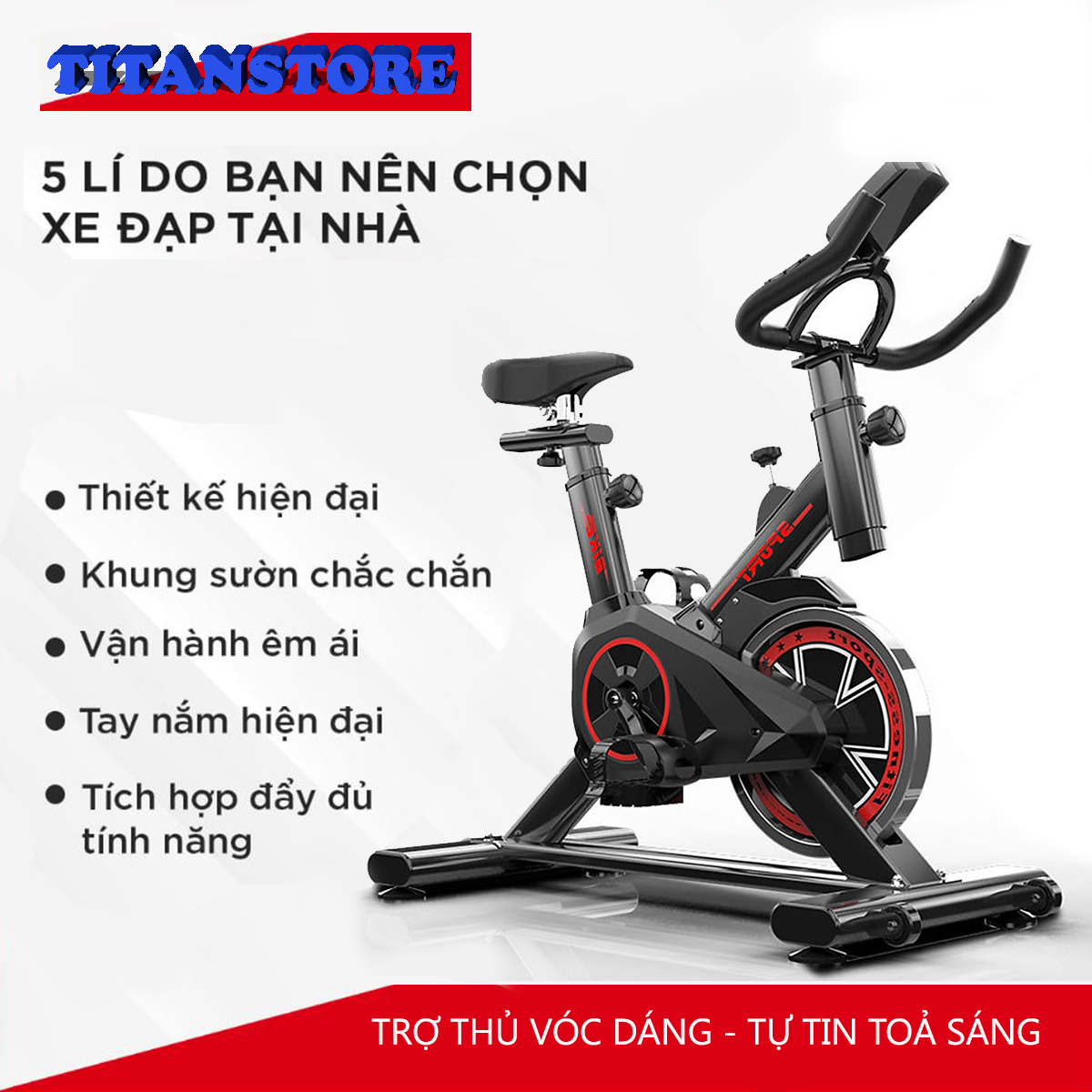 Xe Đạp Thể Dục Tại Nhà - Xe Tập Gym Tại Nhà - Kiểu dáng thể thao, Chất liệu cao cấp, Màn hình LED đa năng, Khung Thép Chắc Chắc, Không Gây Tiếng Ồn.