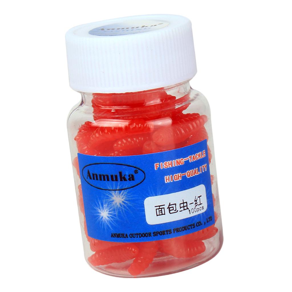 1 Box Imitation Worm Artificial Soft Bait Fishing Lure Red
