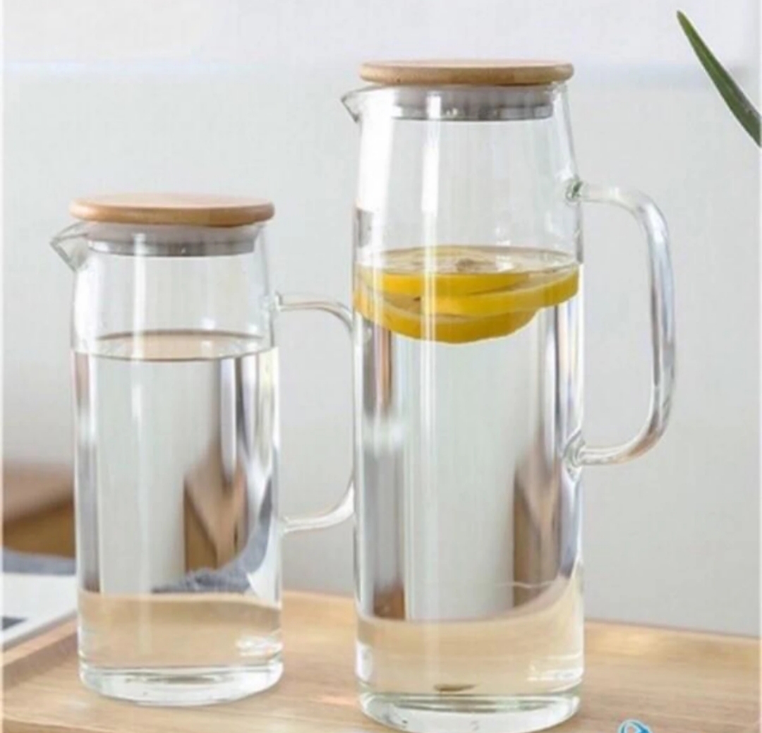 Bình nước thuỷ tinh nắp gỗ chịu nhiệt: