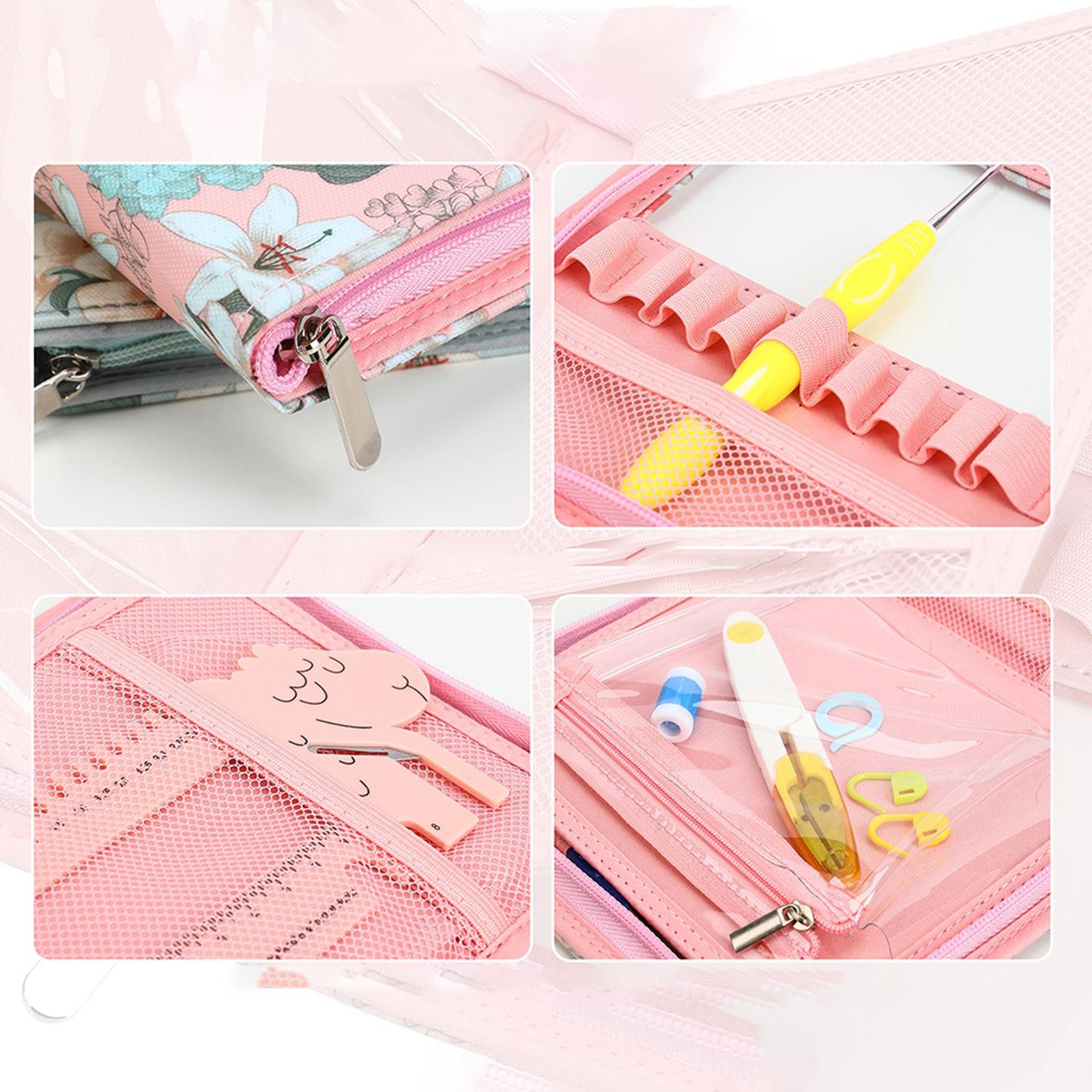 Crochet Hook Organizer Empty Zipper Storage Bag Travel Knitting Case